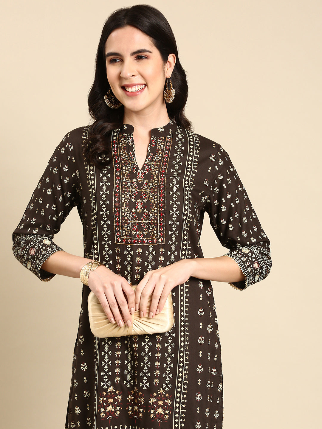 Women's Olive Printed Kurta Set