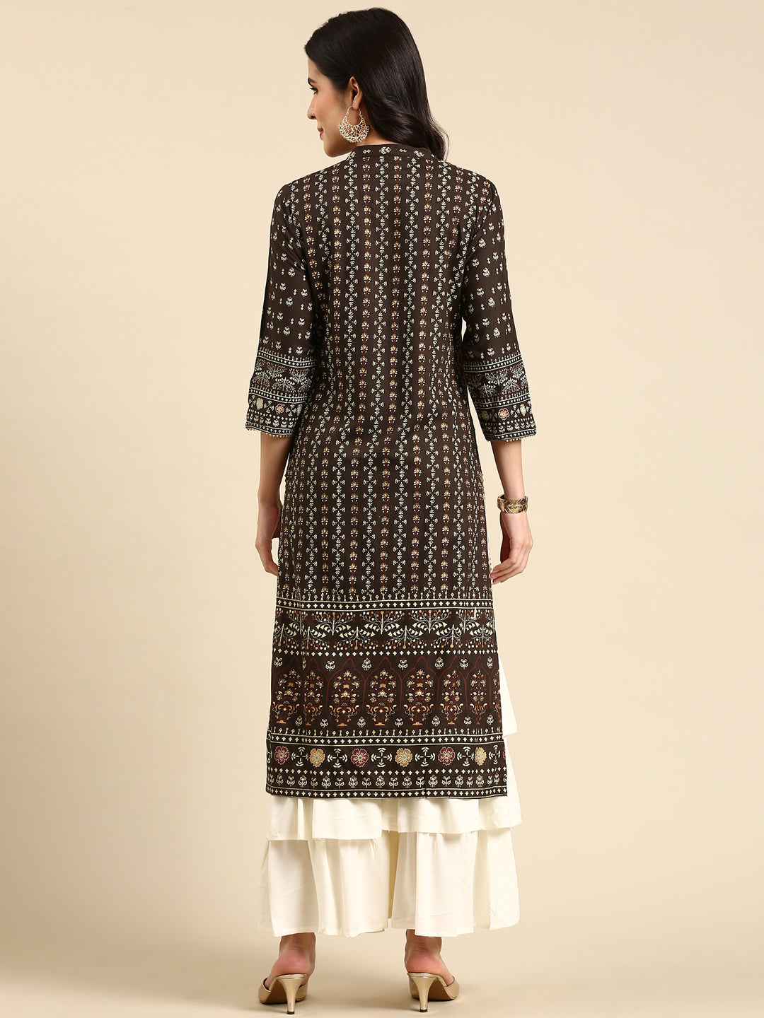 Women's Olive Printed Kurta Set