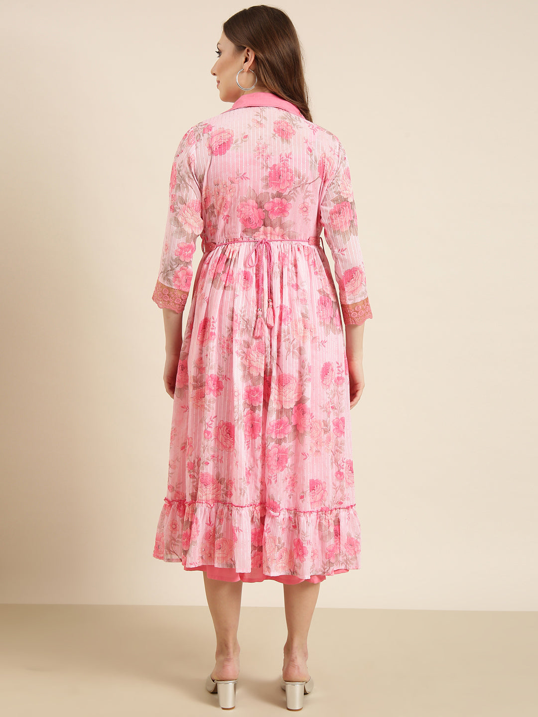 Women Pink Solid Empire Dress