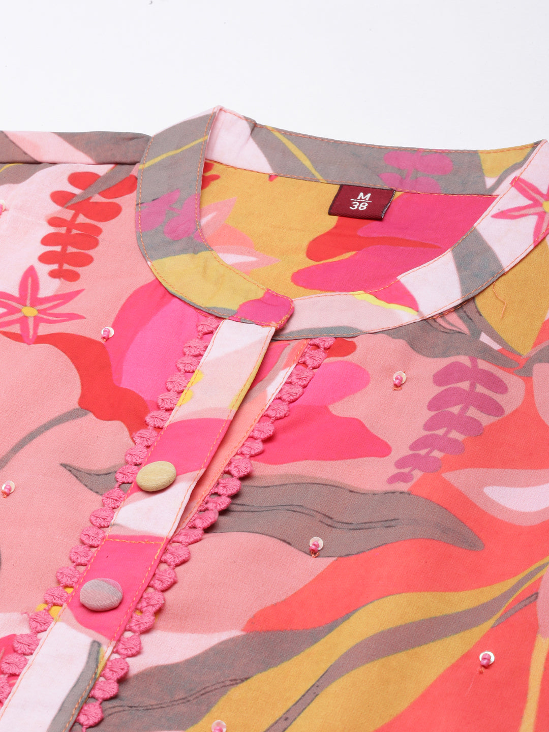 Women's Pink Floral Fit and Flare Dress