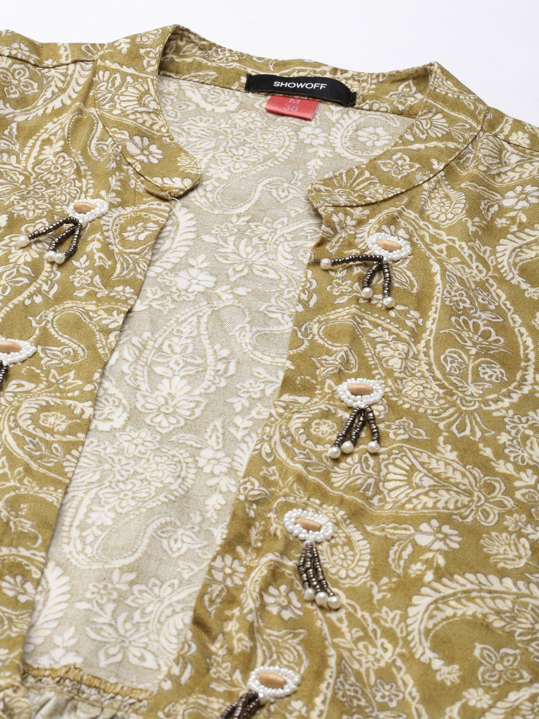 Women's Olive Solid Fit and Flare Dress