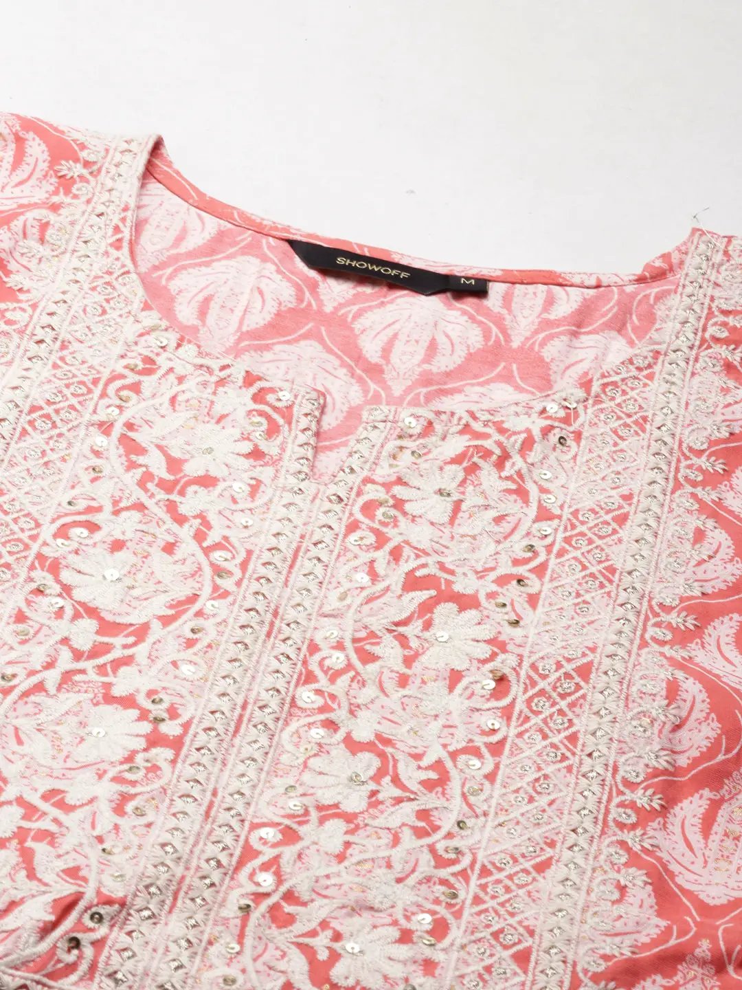 Women's Coral Printed Thread Work Kurta Set - from SHOWOFFFF