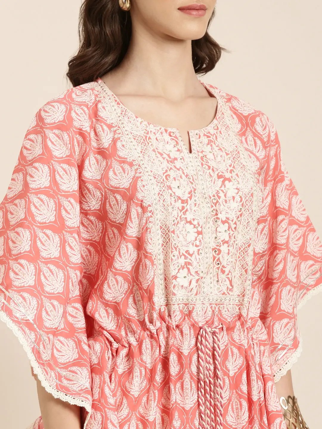 Women's Coral Printed Thread Work Kurta Set - from SHOWOFFFF