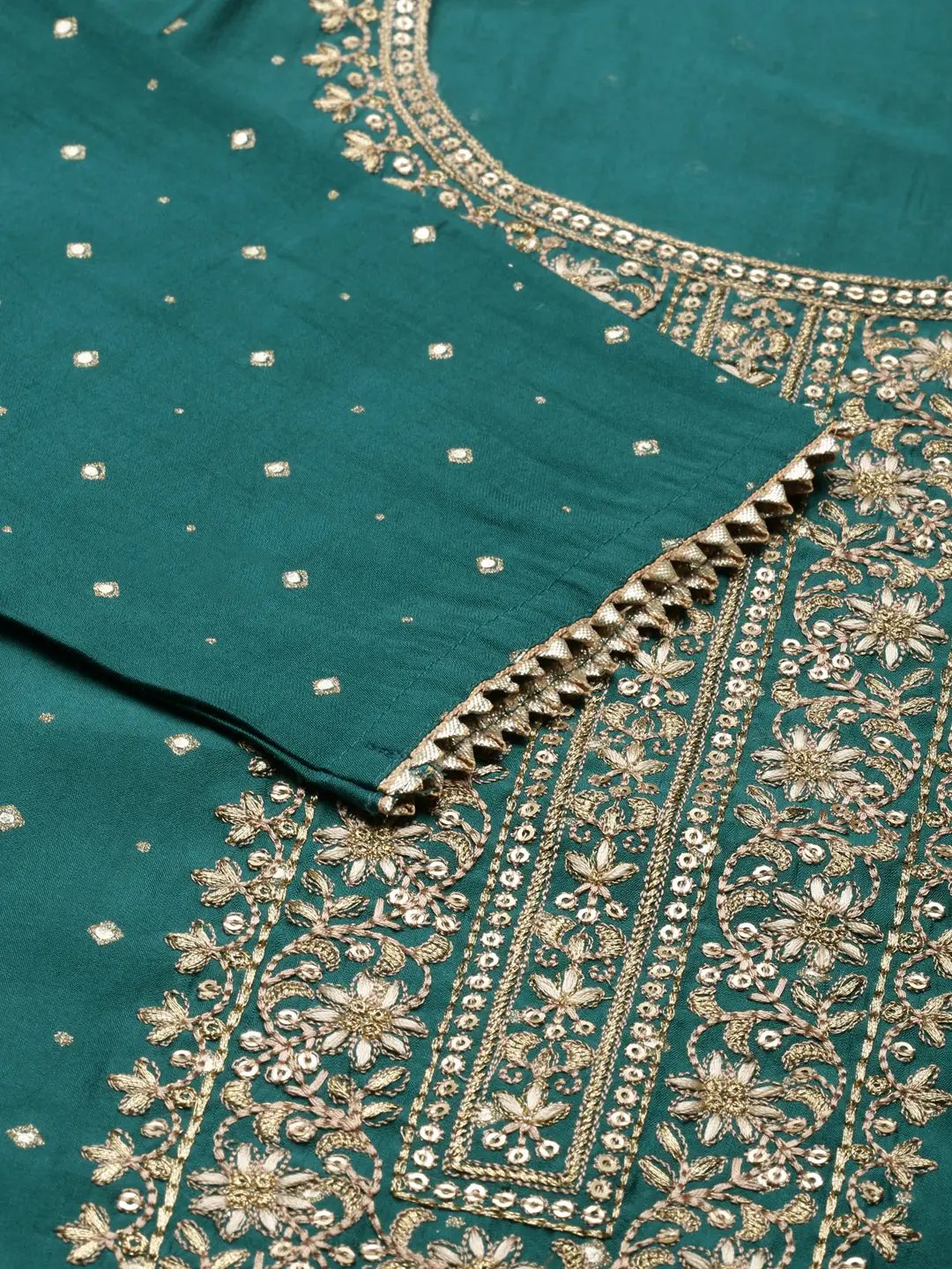 Women's Teal Geometrical Kurta Set