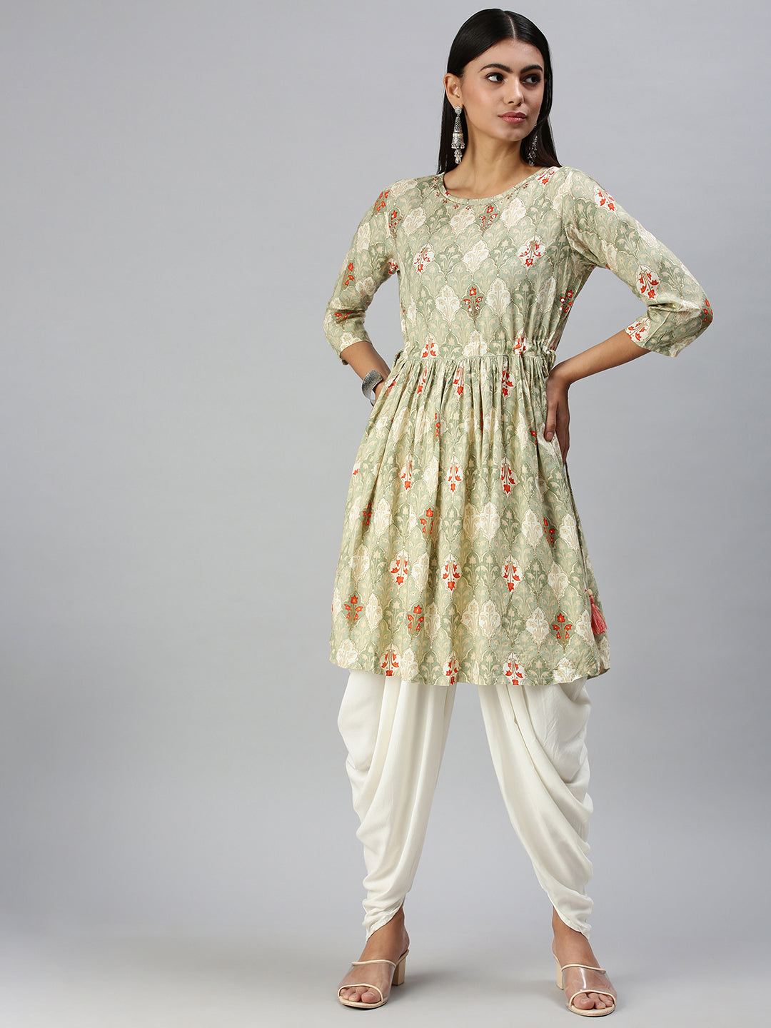 Women's Green Printed Kurta Sets