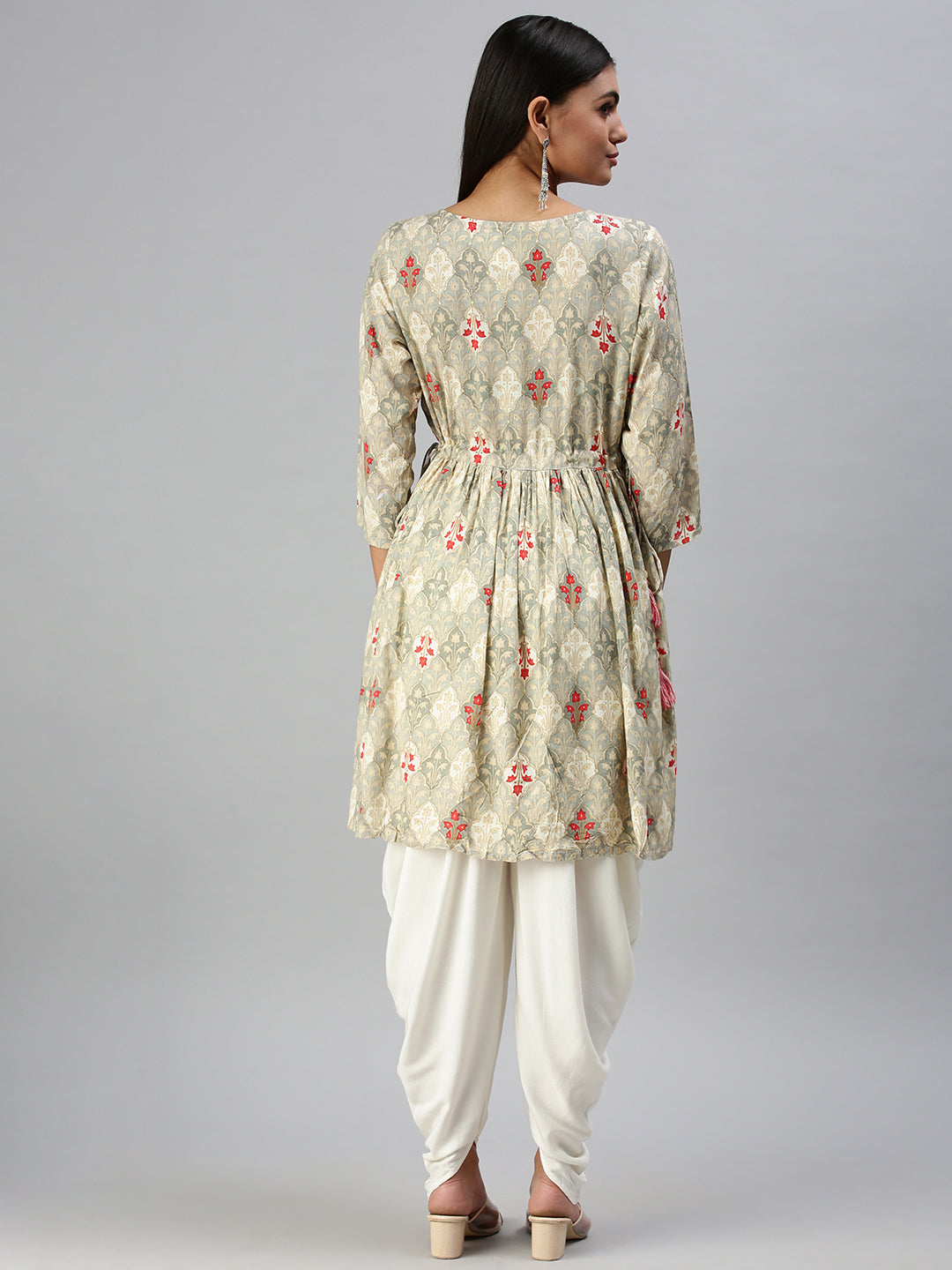 Women's Grey Printed Kurta Sets