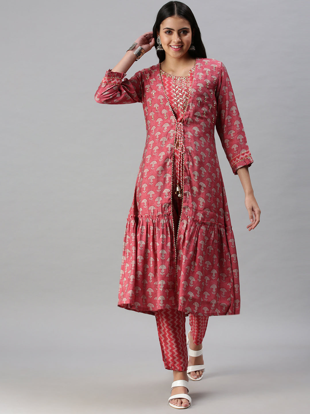 Women's Pink Printed Kurta Sets