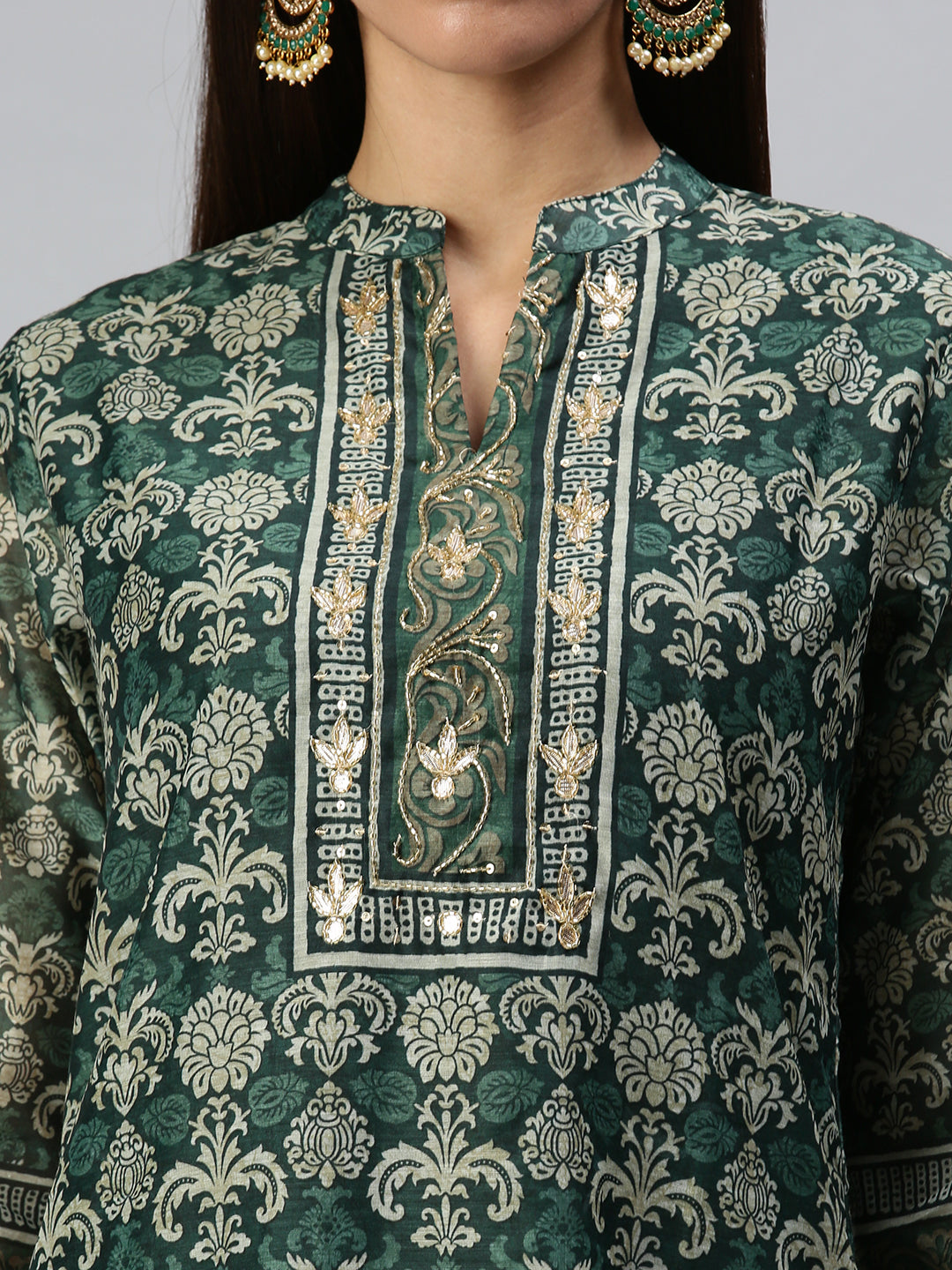 Women's Green Printed Kurta Sets