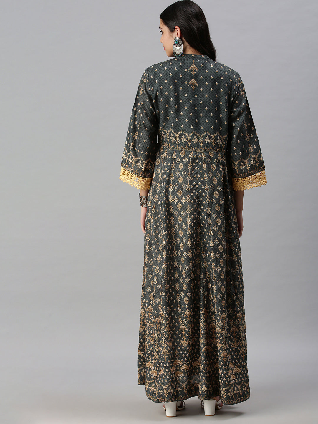 Women's Green Printed Anarkali Kurta