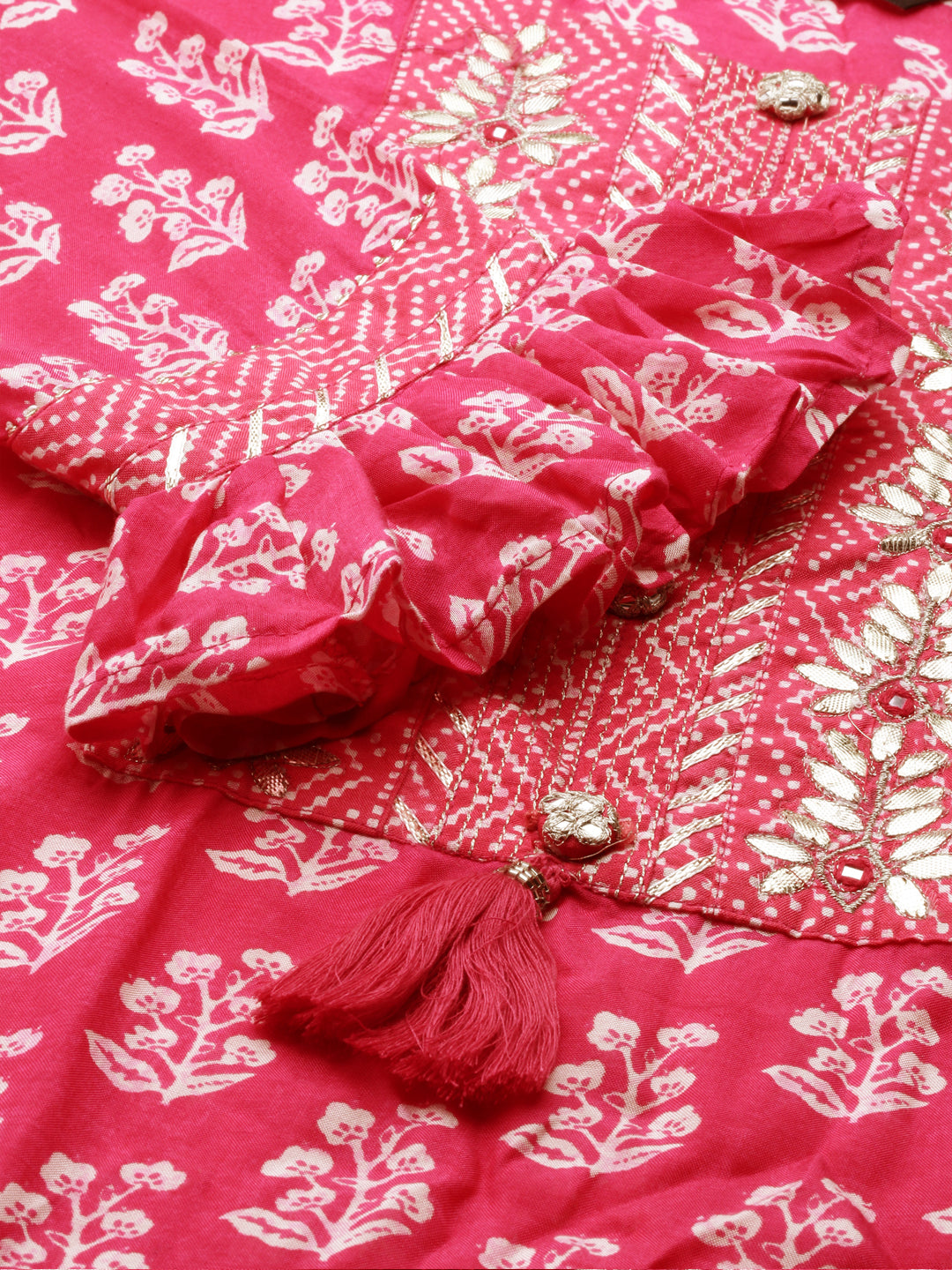 Women's Fuchsia Printed Kurta Set