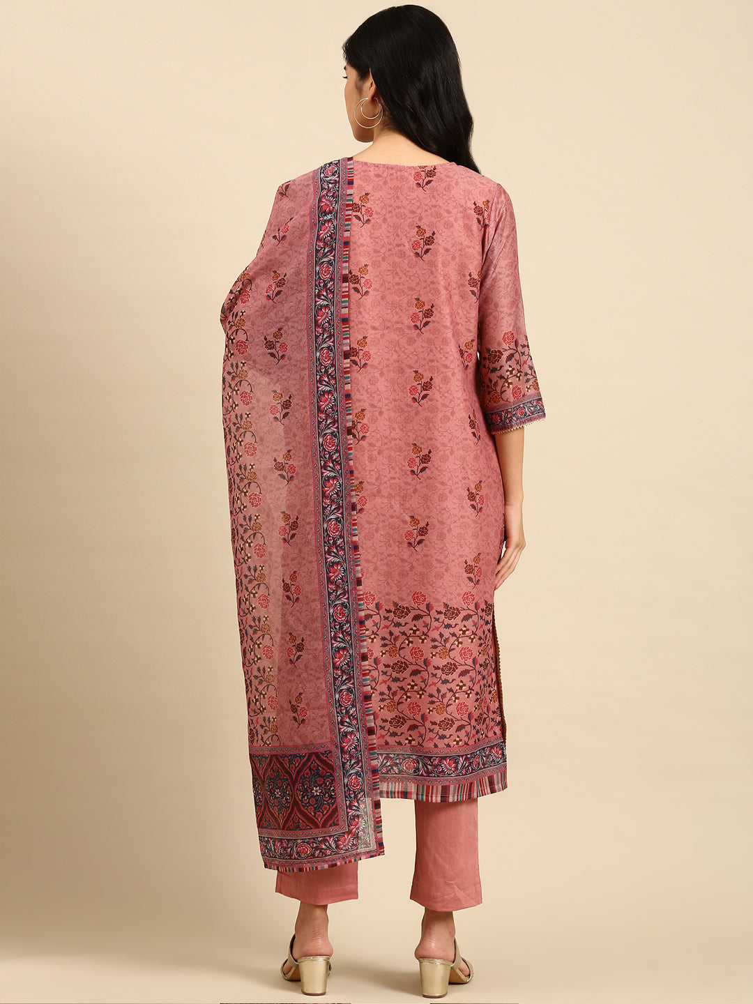 Women's Purple Printed Kurta Set