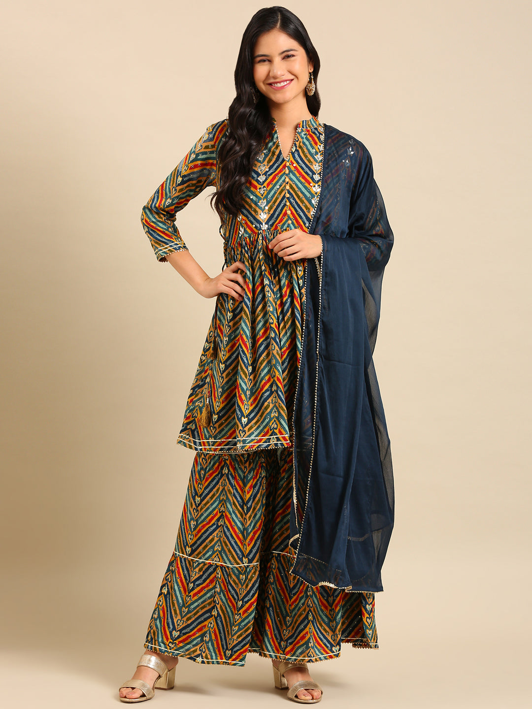 Women's Multicolour Printed Kurta Set