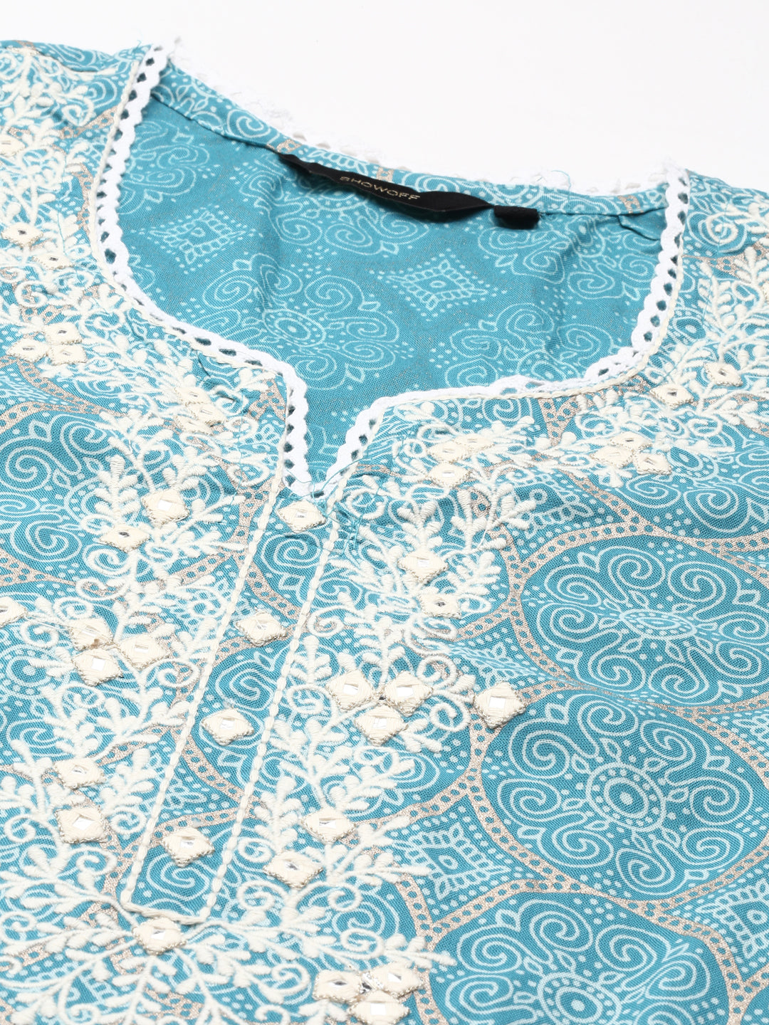 Women's Teal Printed Kurta Set