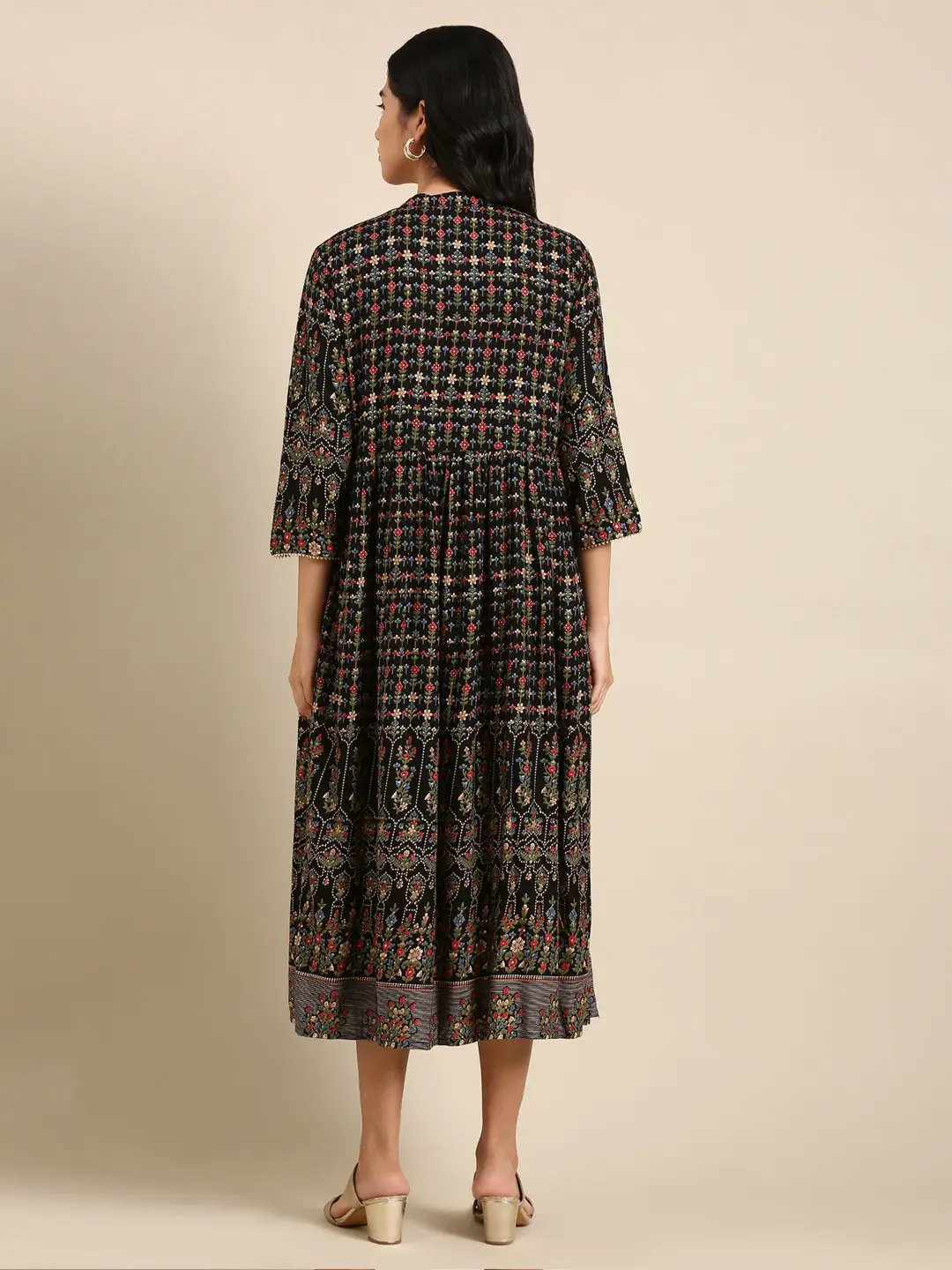 Women's Yellow Printed Anarkali Kurta