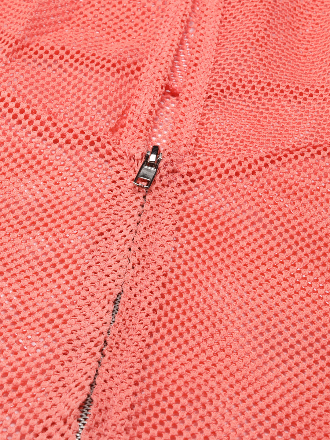 Women's Coral Crop Self Design Tailored Jacket