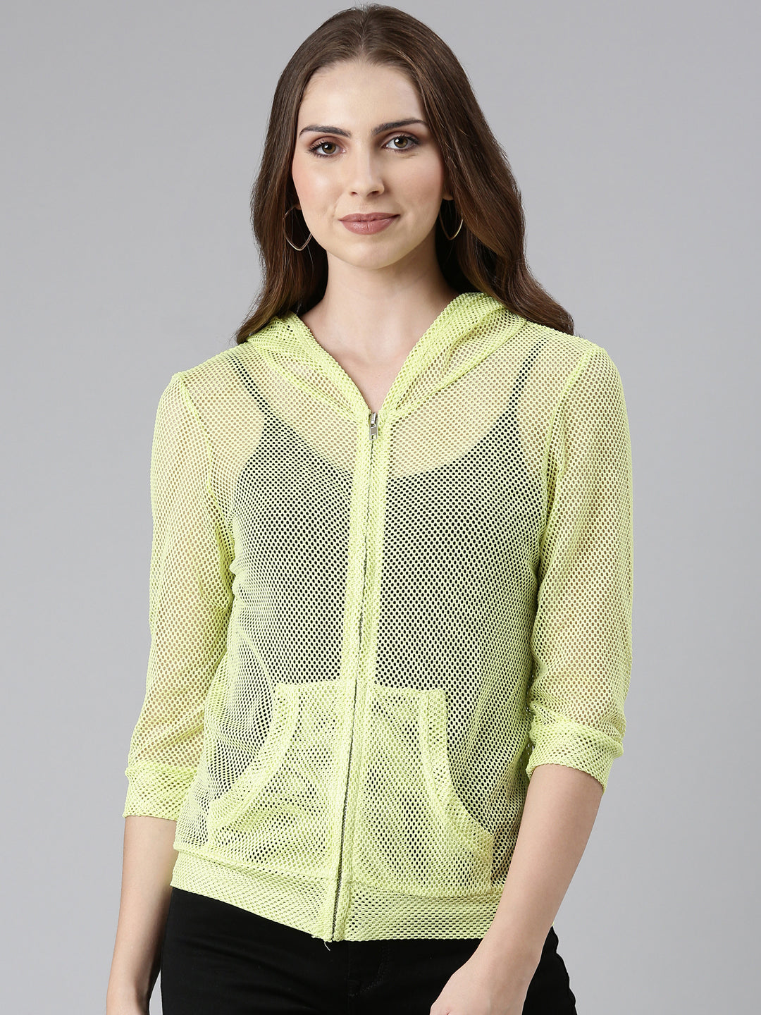 Women's Green Self Design Tailored Jacket