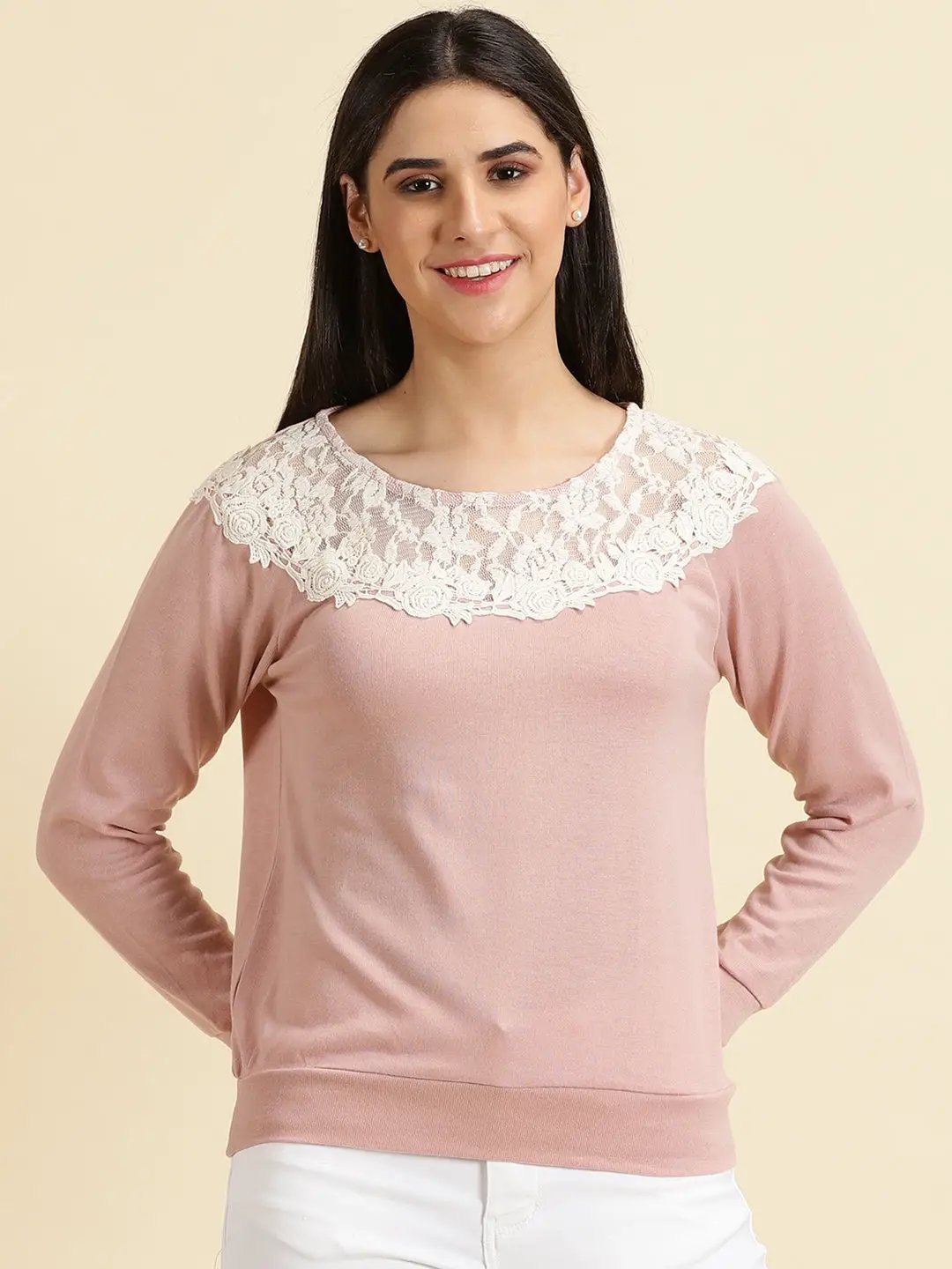 Women's Pink Solid Top