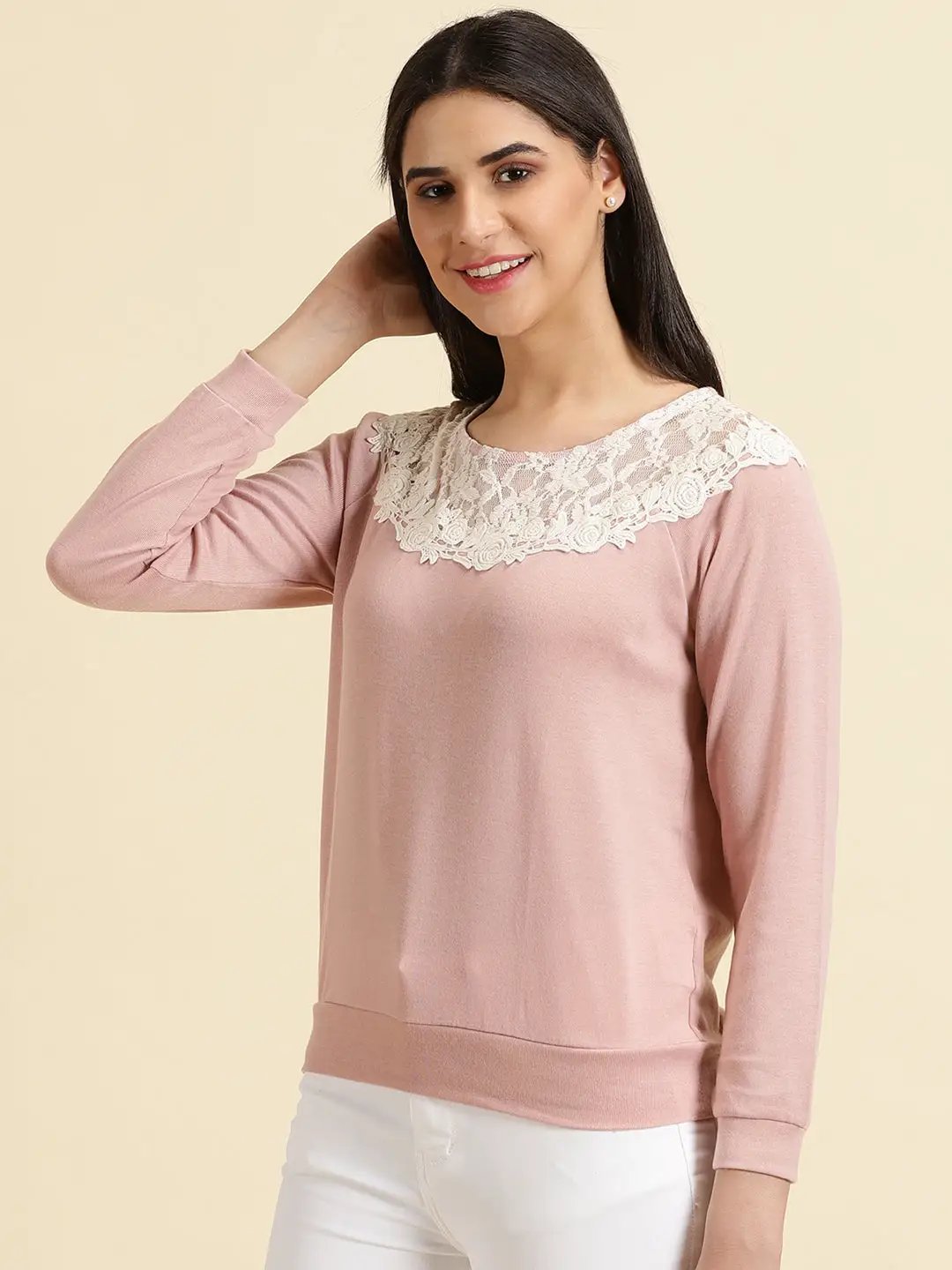 Women's Pink Solid Top