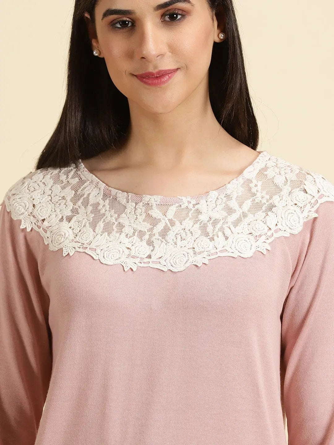 Women's Pink Solid Top
