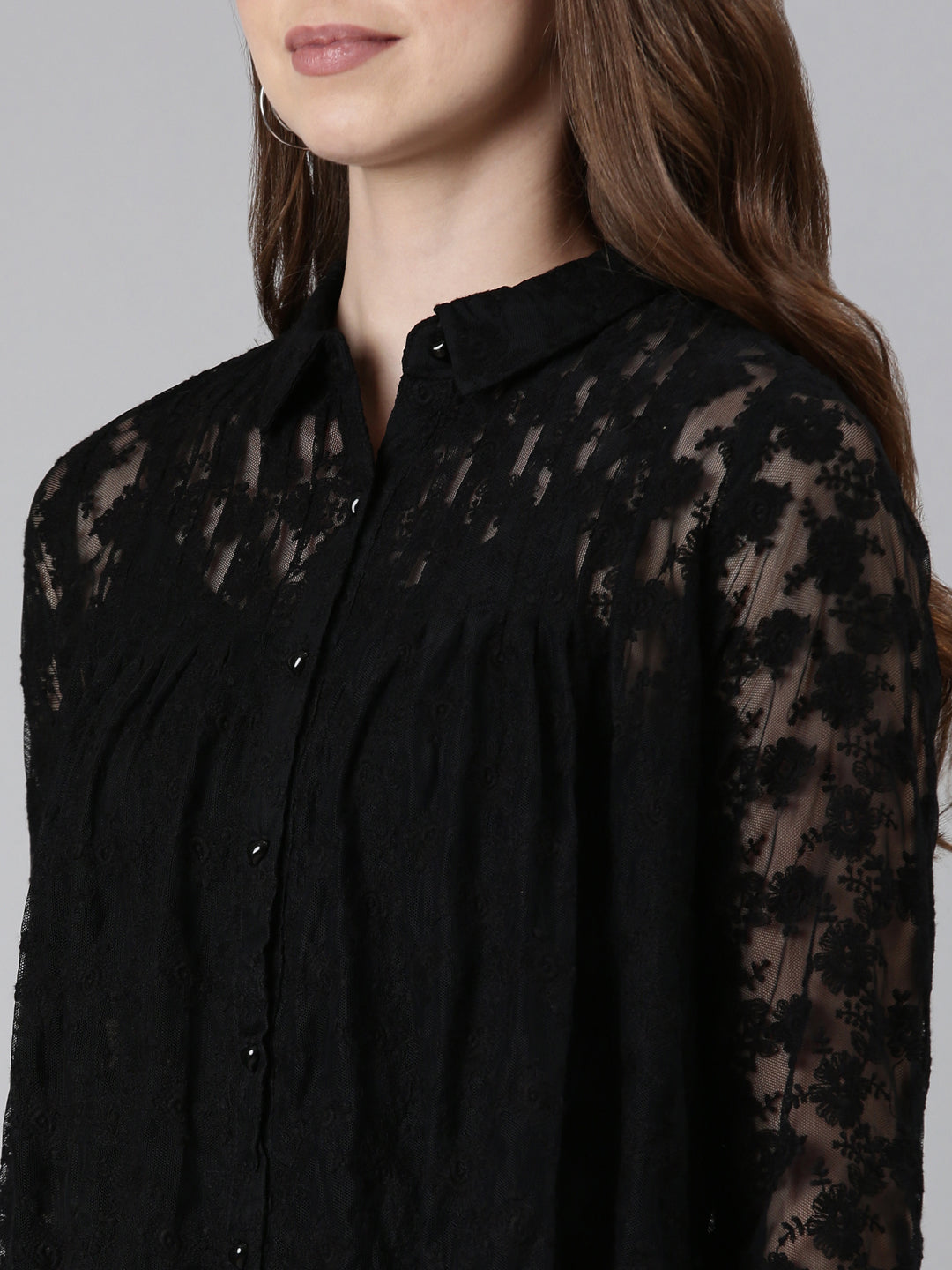 Women Black Solid Shirt