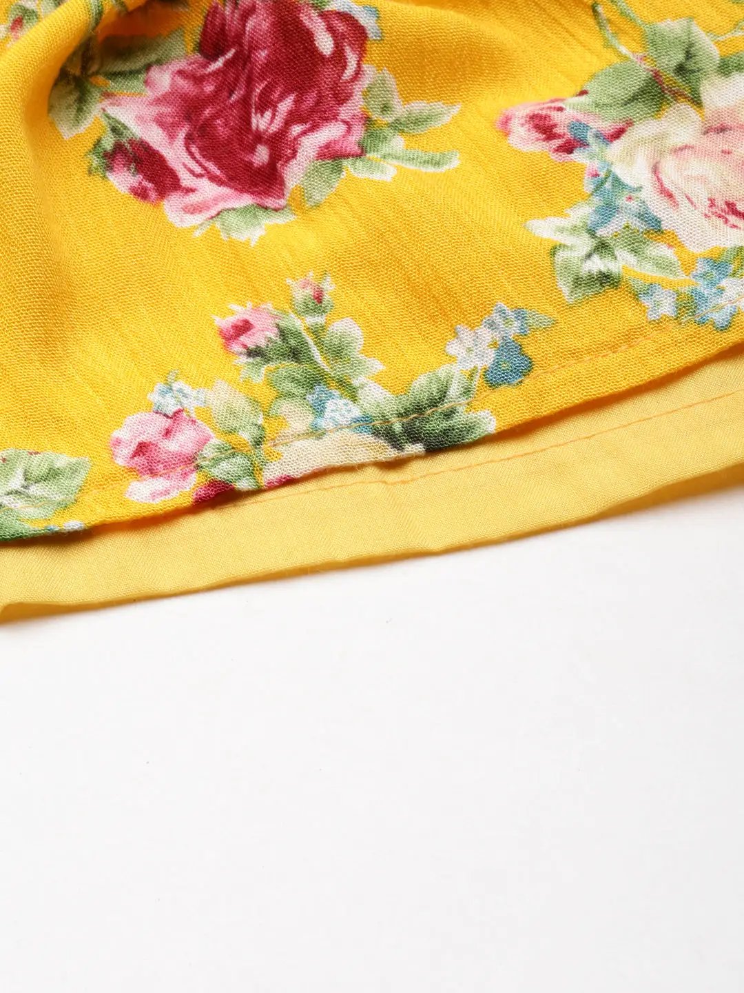 Women's Yellow Printed Shorts
