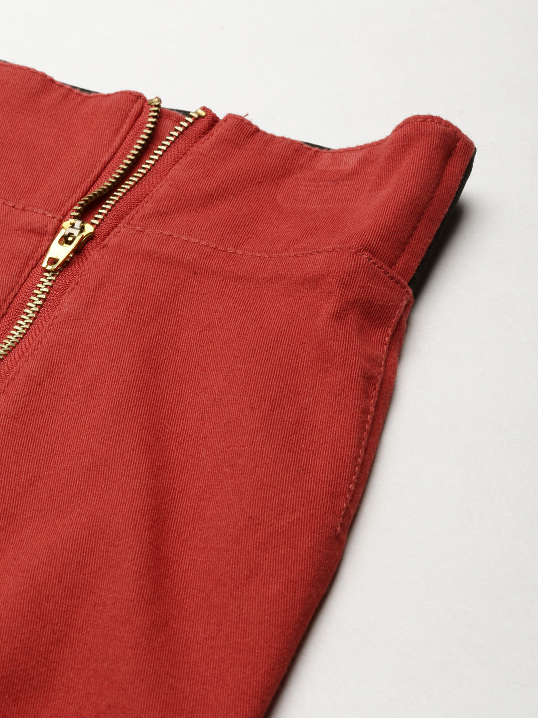 Women's Red Denim Mini A-Line Skirt