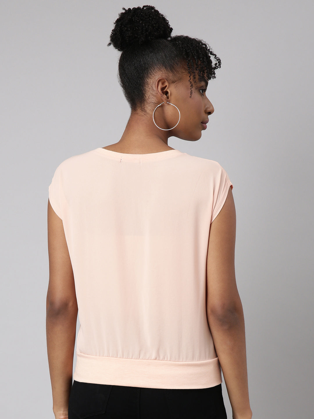 Women Peach Solid Top