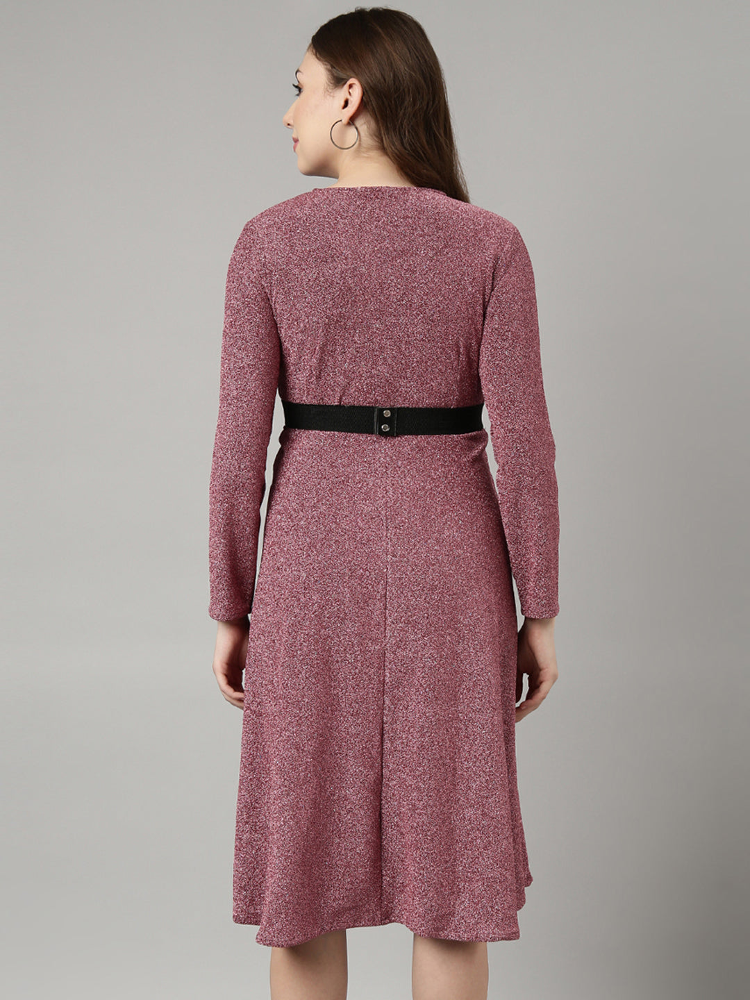 Women Pink Solid A-Line Dress