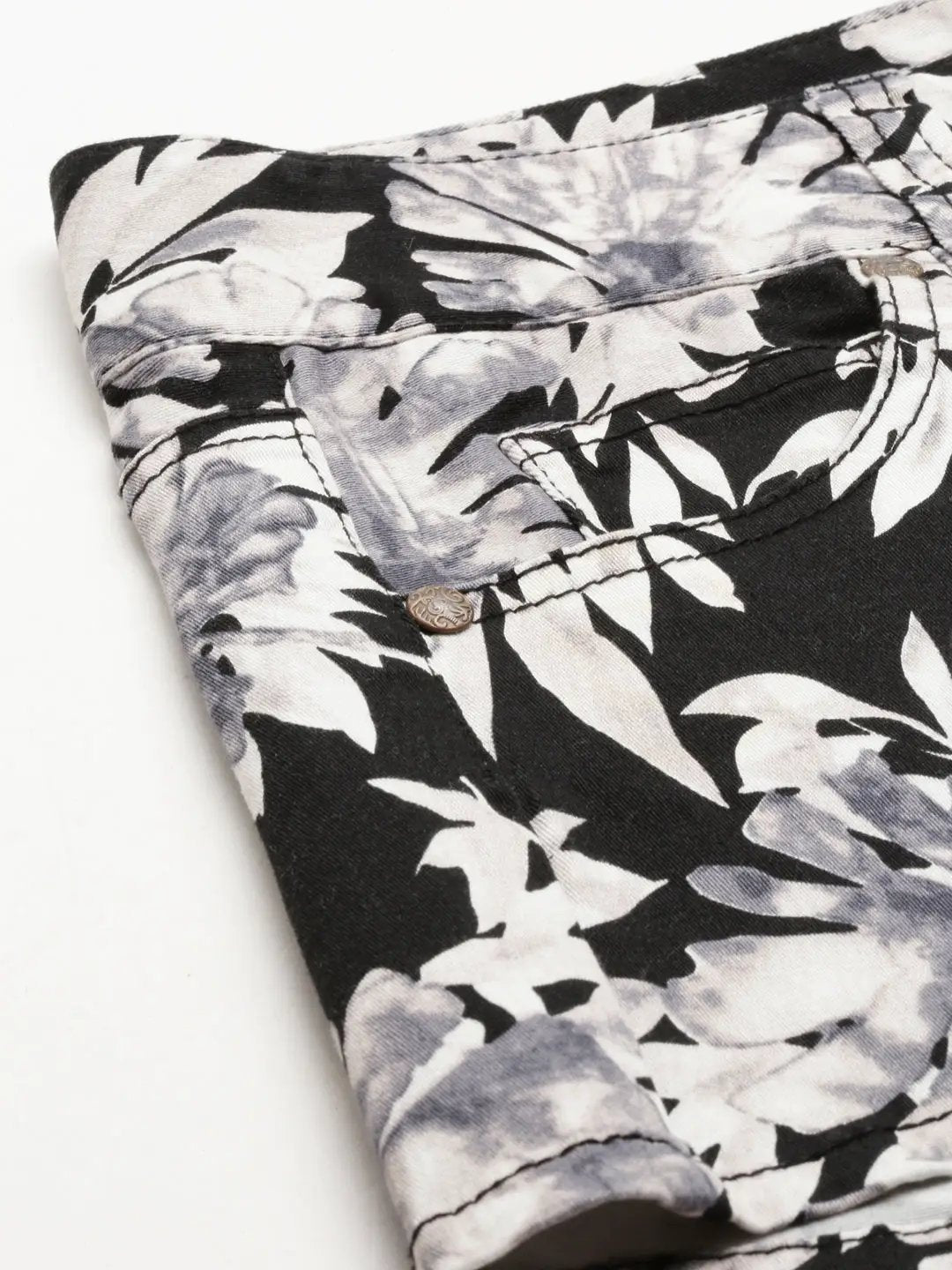 Women's Black Printed Shorts