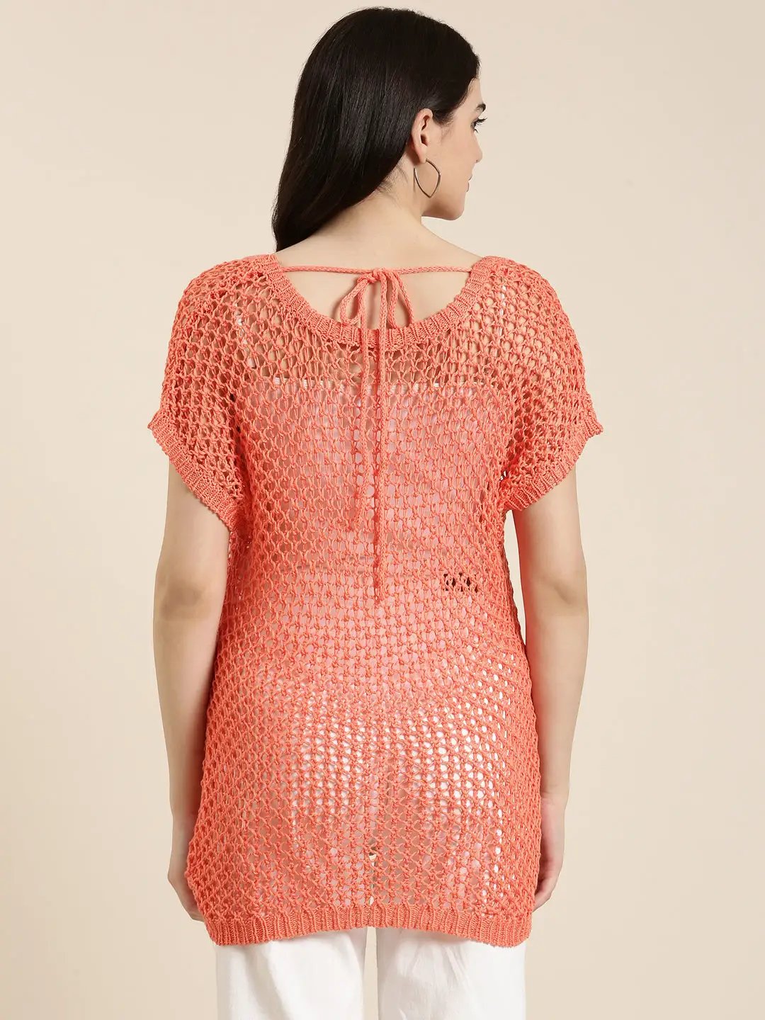 Women's Coral Solid Top