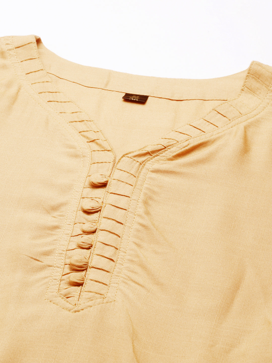 Women's Beige Solid Straight Kurti