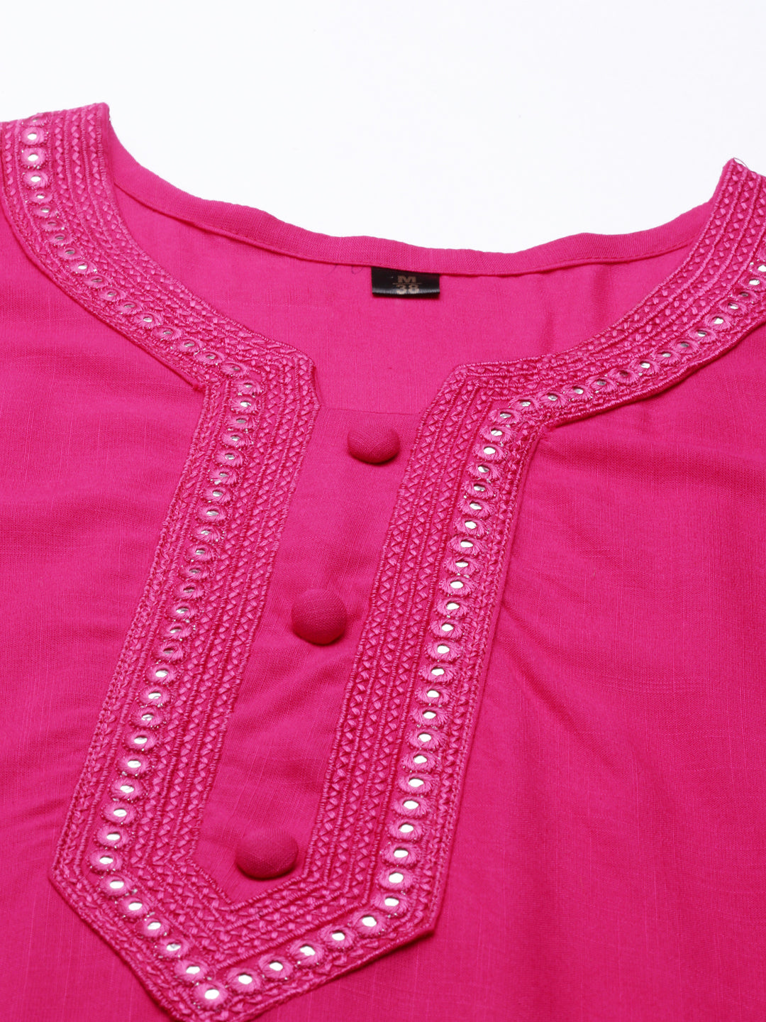 Women's Pink Solid Straight Kurti