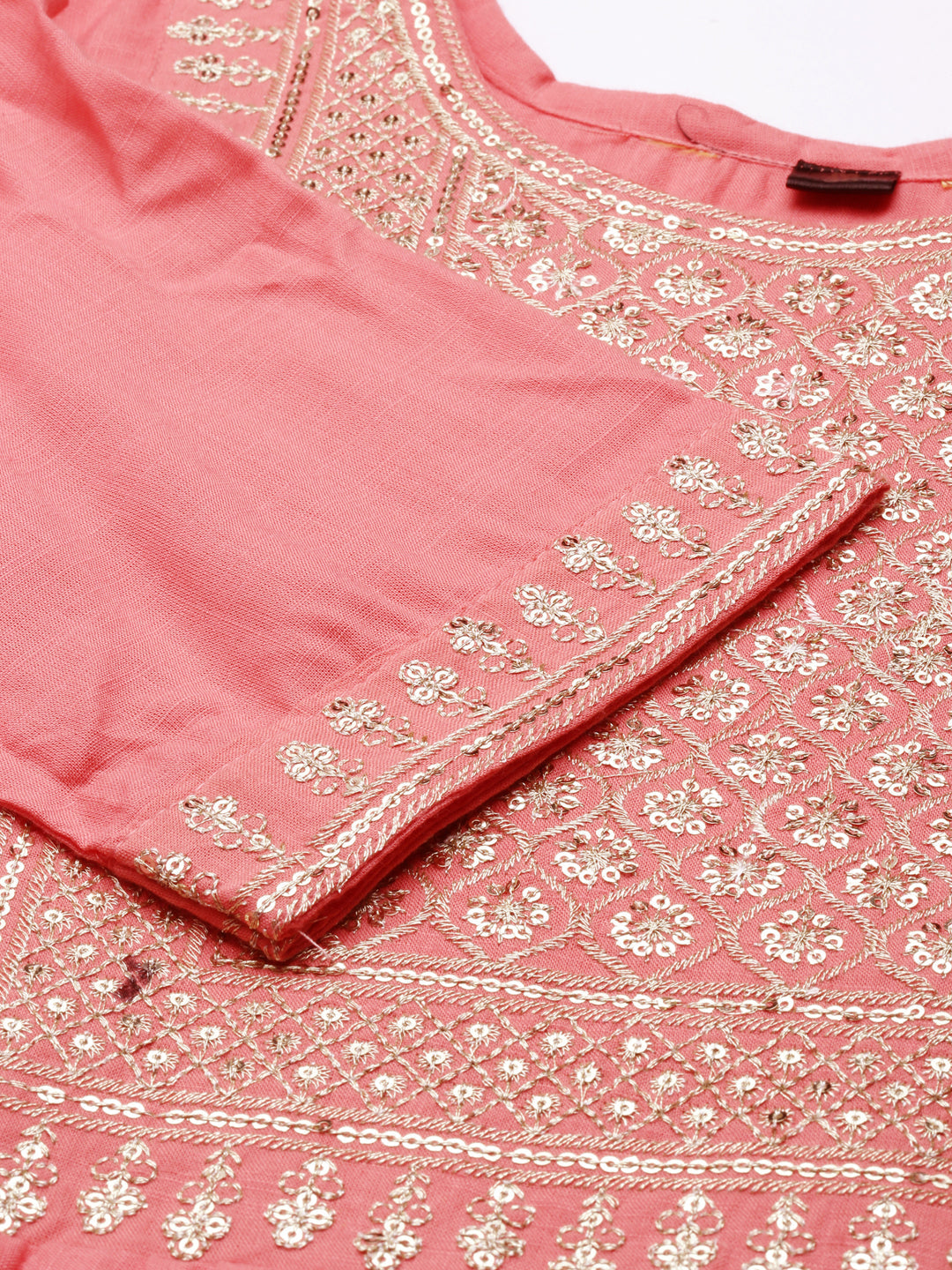 Women's Pink Solid Straight Kurti