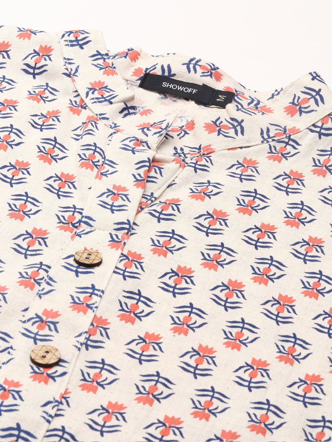 Women's Off White Printed Straight Kurta