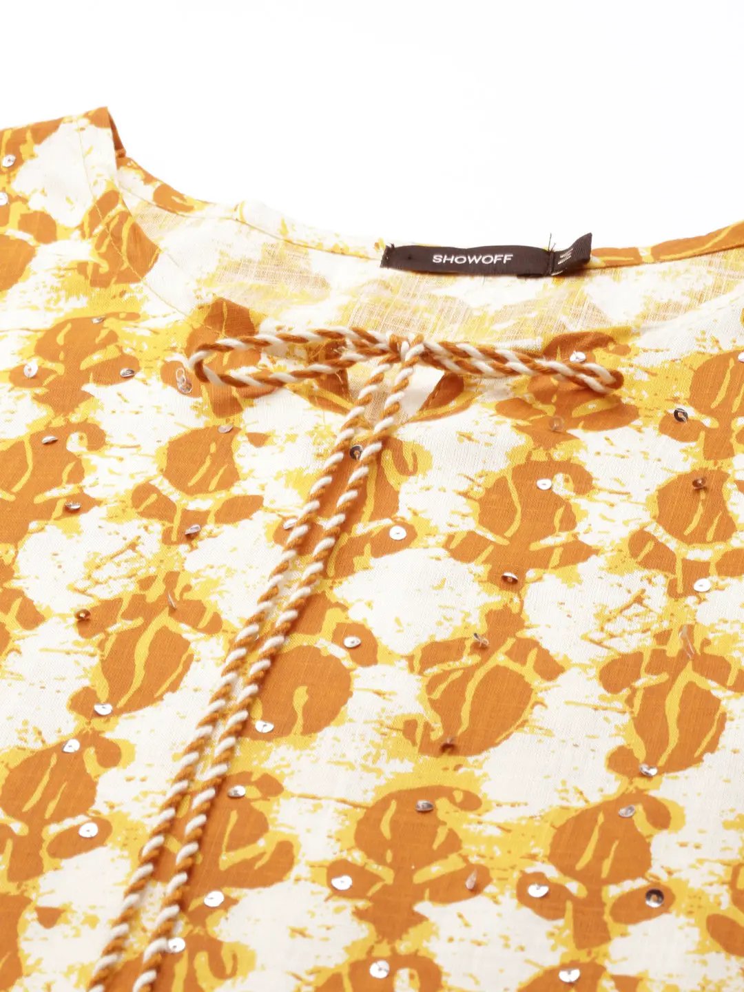 Women's Off White Printed Straight Kurta