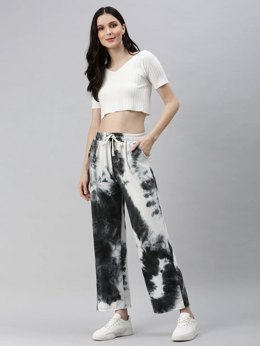 Women's Grey Tie Dye Track Pant