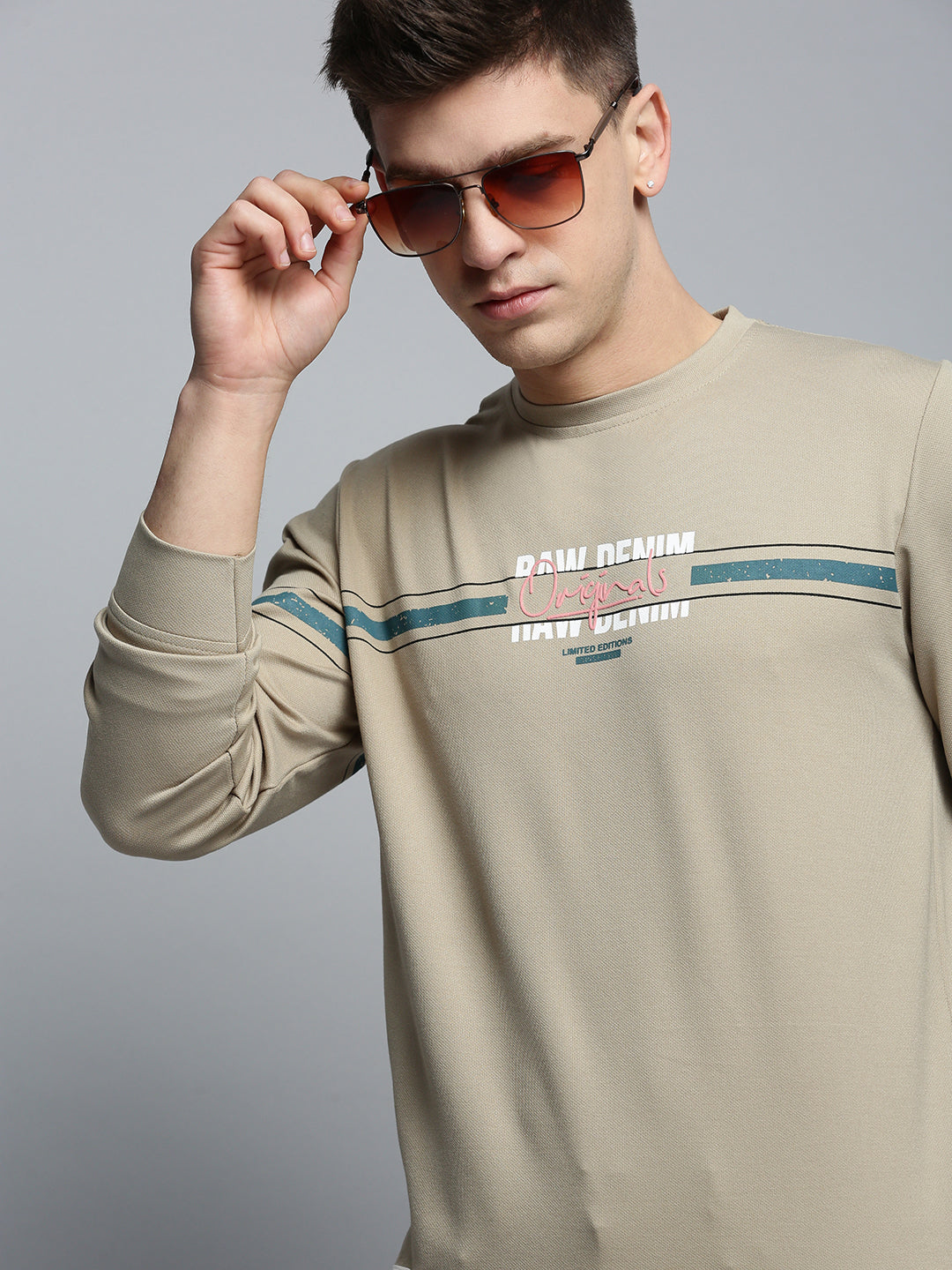 Men Green Printed Casual Sweatshirt