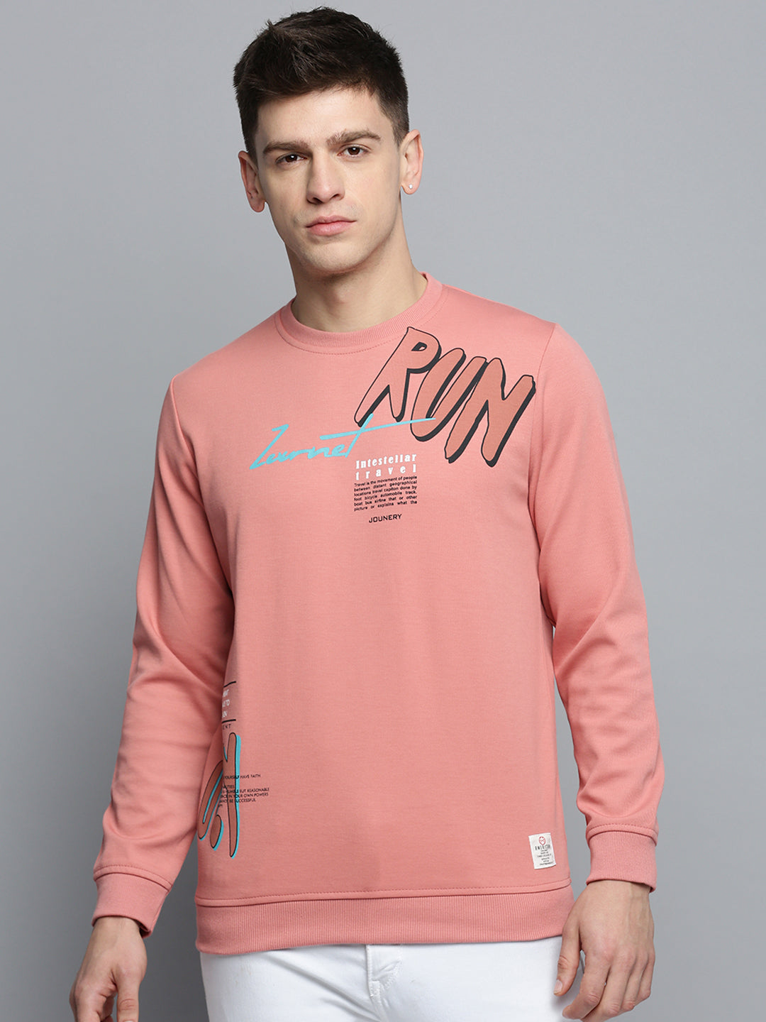 Men's Coral Printed Casual Sweatshirt