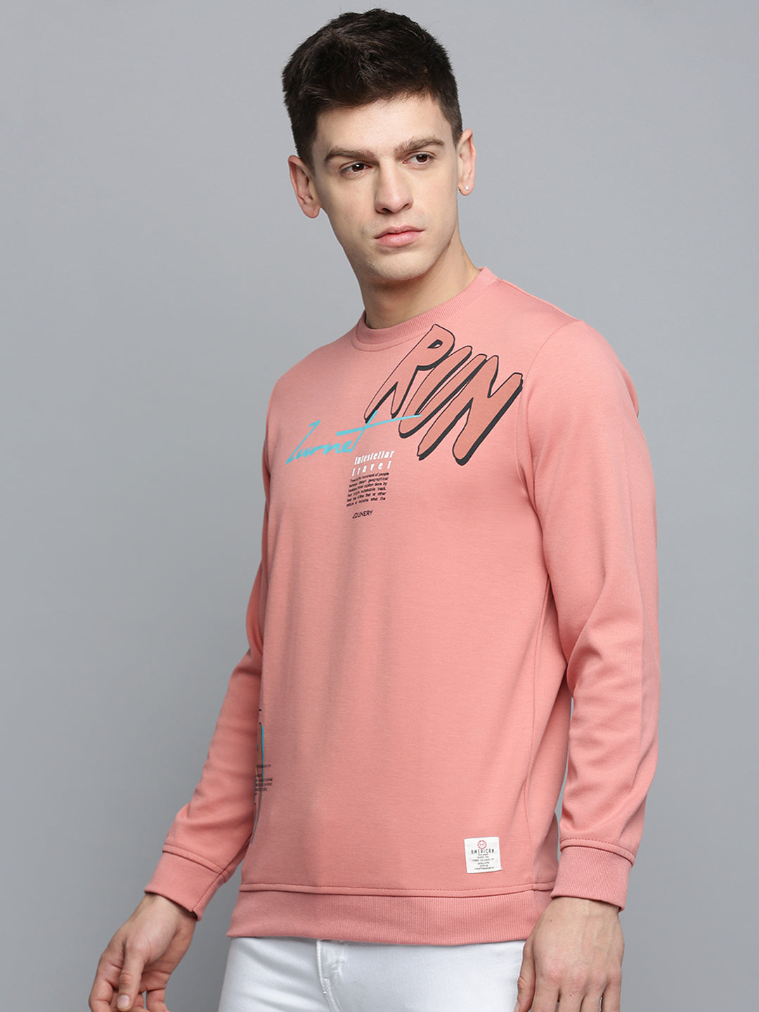 Men's Coral Printed Casual Sweatshirt