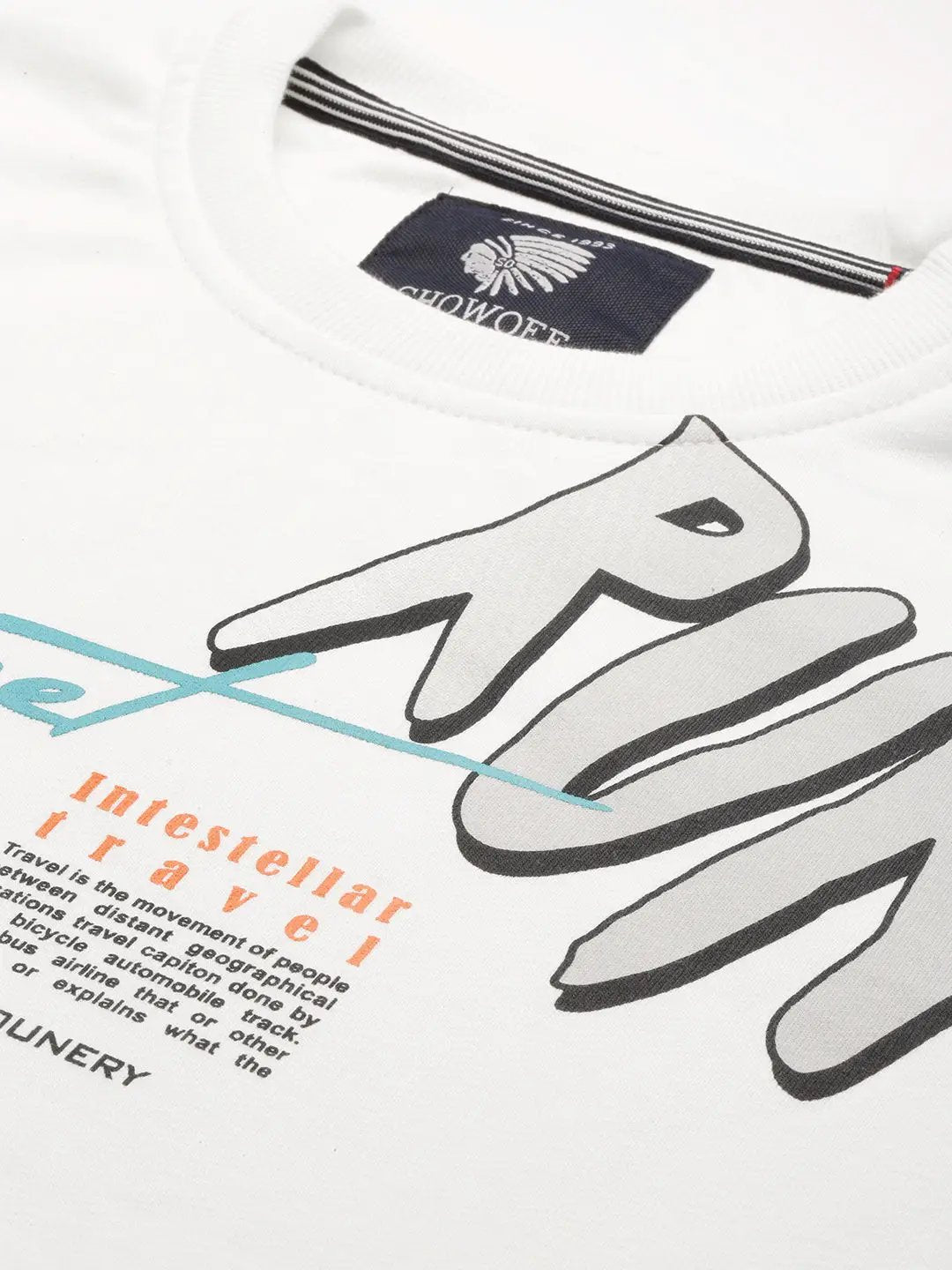 Men's White Printed Casual Sweatshirt