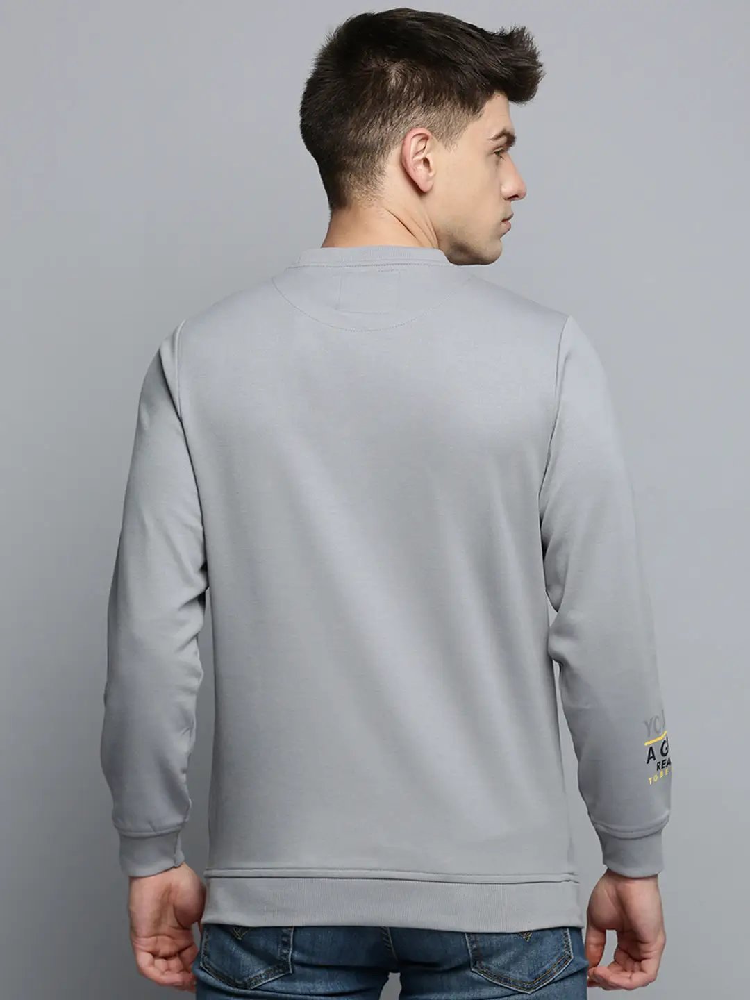 Men's Grey Printed Casual Sweatshirt