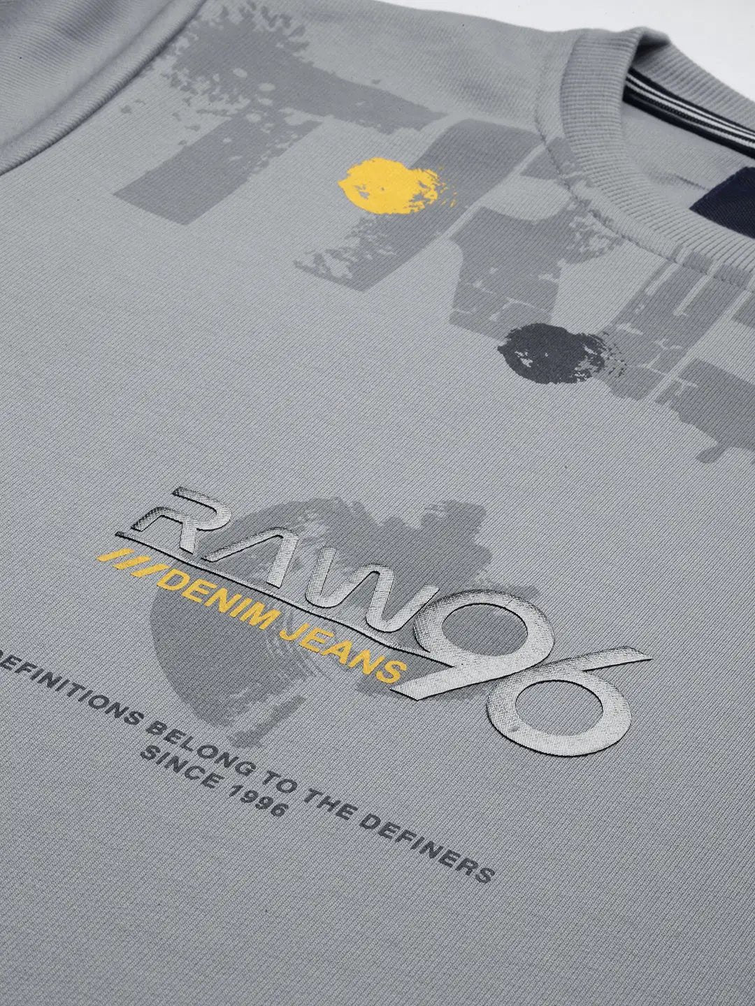 Men's Grey Printed Casual Sweatshirt