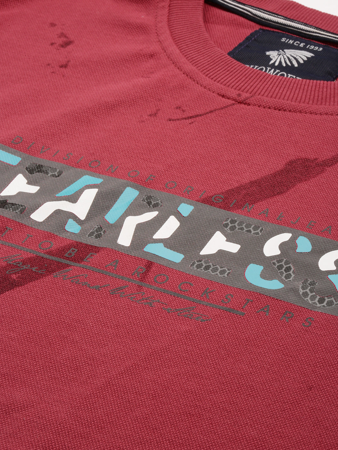 Men's Pink Printed Casual Sweatshirt