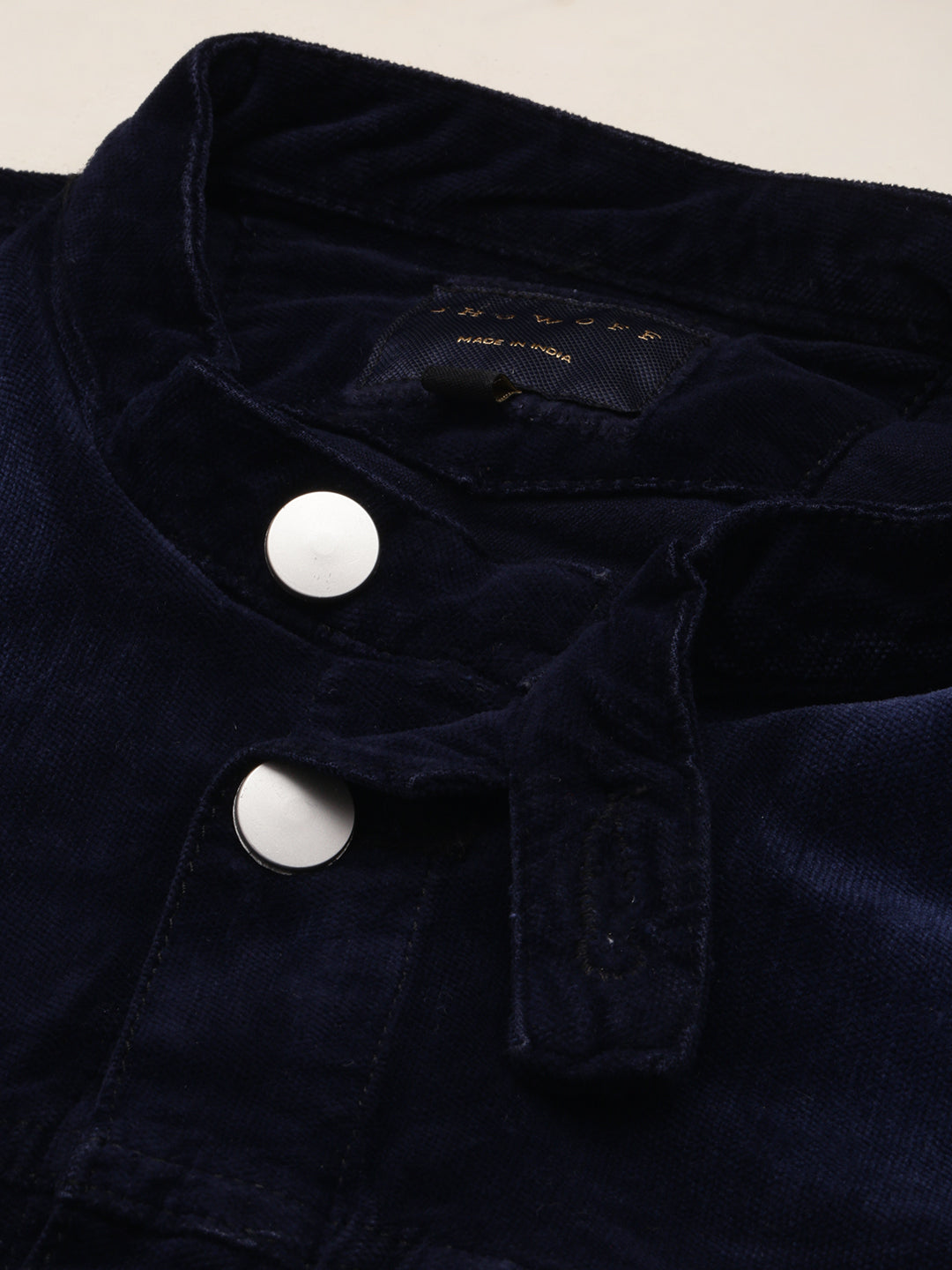 Men Navy Solid Casual Jacket