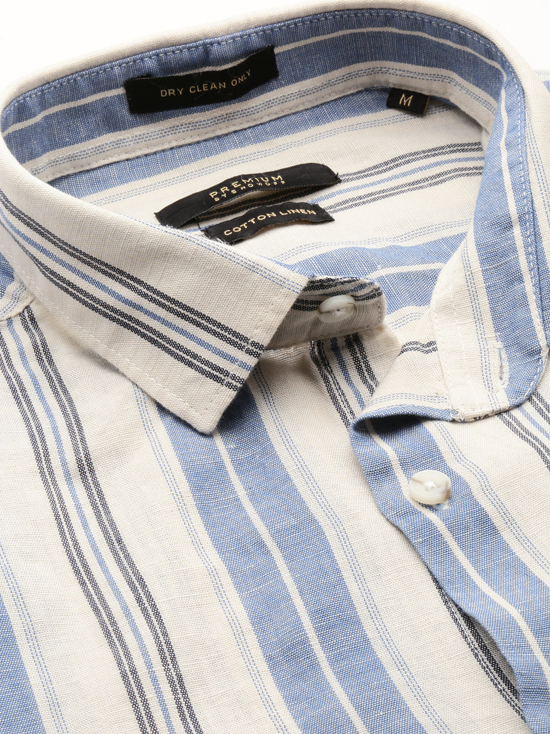 Men White Striped Casual Shirt