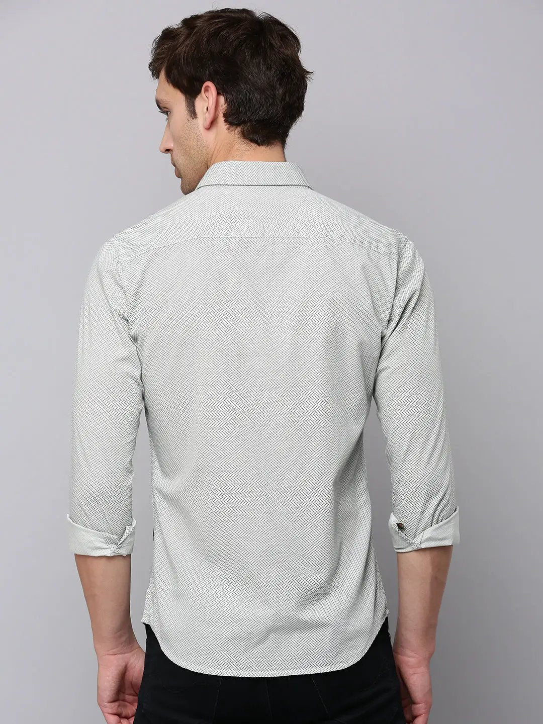 Men's Grey Printed Casual Shirt