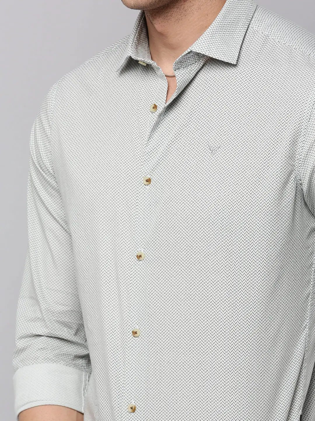 Men's Grey Printed Casual Shirt