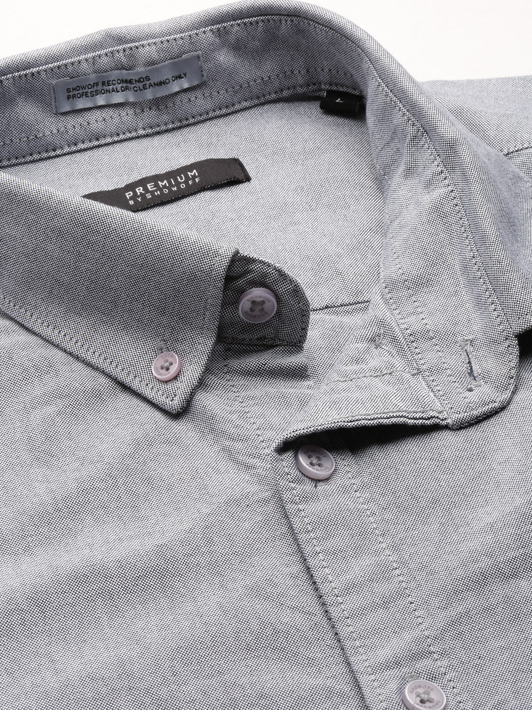 Men Grey Solid Casual Casual Shirts