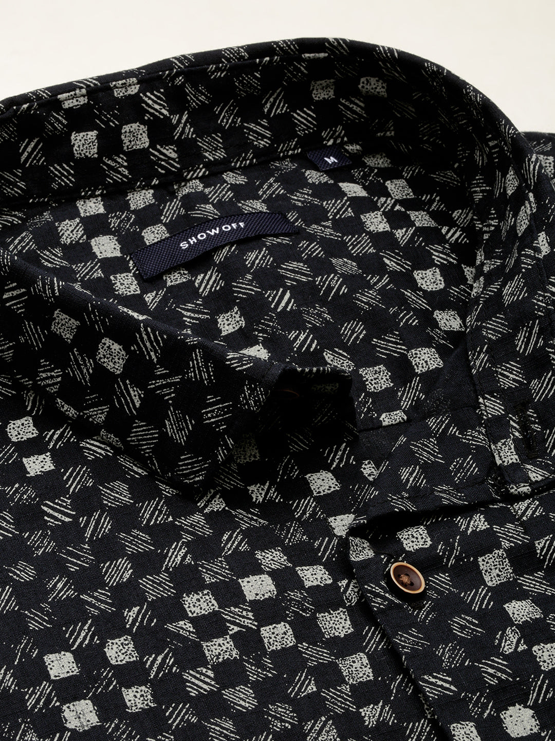 Men Black Printed Casual Shirt