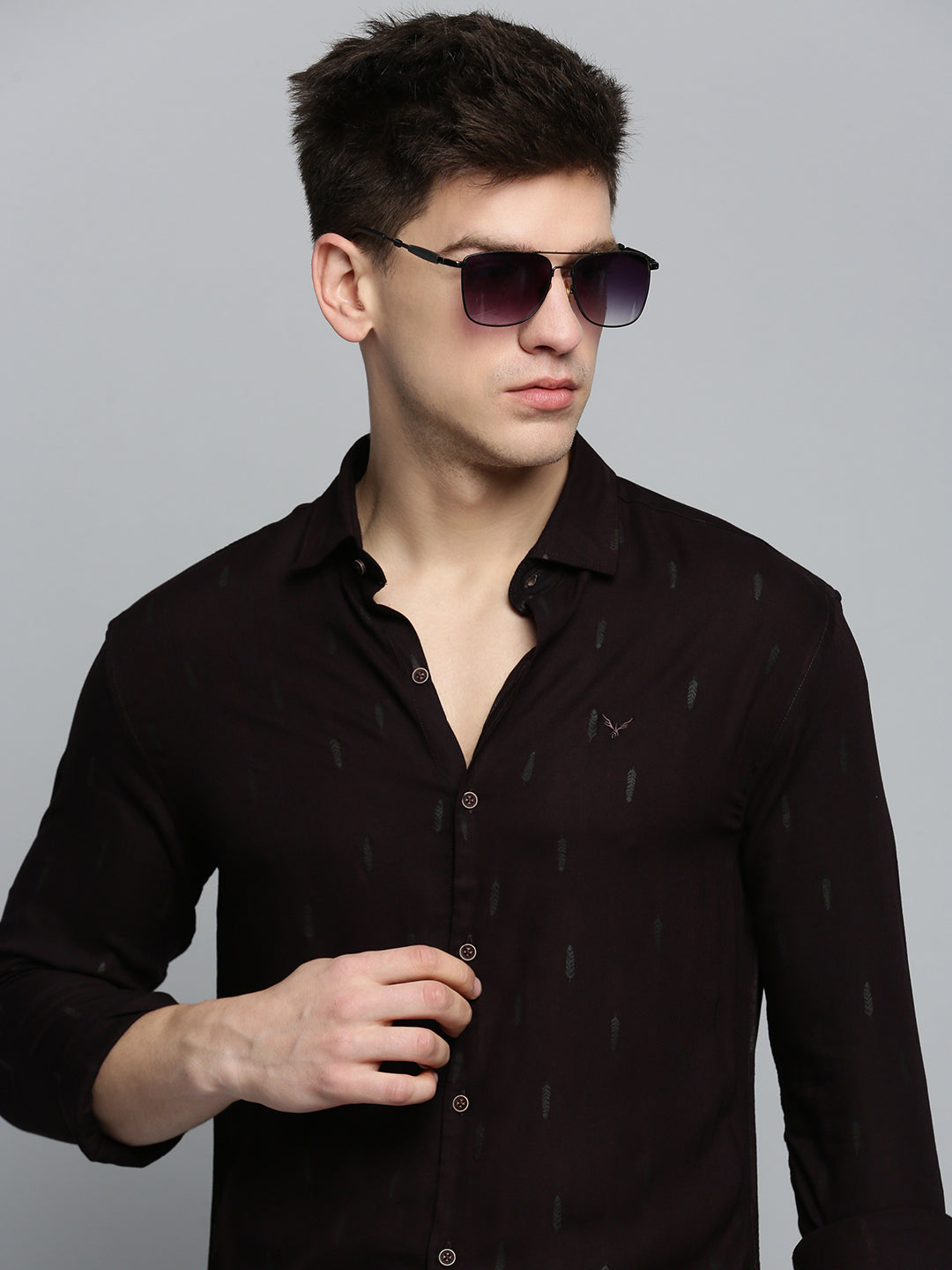 Men Red Printed Casual Shirt